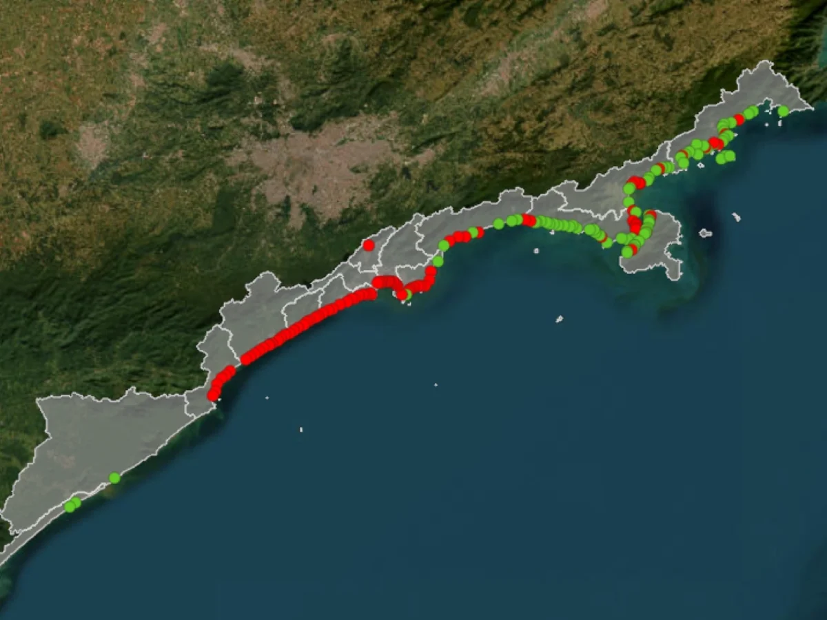 Litoral de SP tem 90 praias impróprias para banho para este fim de semana