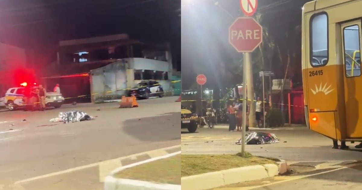 Vídeo: Motociclista morre após perder controle e parar embaixo de ônibus na MG-030, em Nova Lima