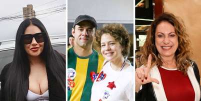Simaria, Leandra Leal com seu marido e Eliane Giardini Foto: AGNEWS