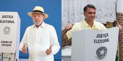 4/10/2026 - ELEI&Ccedil;&Otilde;ES 2026 - PRESID&Ecirc;NCIA DA REP&Uacute;BLICA - Os candidatos &agrave; Presid&ecirc;ncia da Rep&uacute;blica, Flavio Bolsonaro (PL) e Luis Inacio Lula da SIlva (PT) durante vota&ccedil;&atilde;o. Fotos Werther Santana/Estadao e Pedro Kirilos/Estad&atilde;o Foto: Werther Santana/Estadao e Pedro / Estad&atilde;o