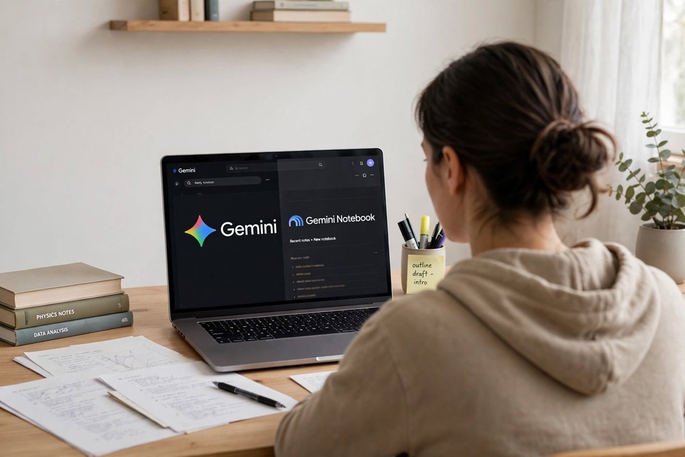 Gemini e Gemini Notebook (antigo NotebookLM) formam uma dupla para transformar pesquisa em material de estudo — Foto: Imagem gerada por IA/Meta AI