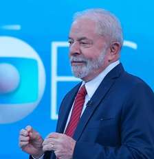 O presidente Lula no estúdio da Globo, no Rio: altos investimentos em divulgação na emissora líder de audiência Foto: Reprodução
