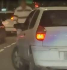 Momento em que o carro atropela Carlos Boulos, tio de Guilherme Boulos Foto: Reprodução/TV Globo / Estadão