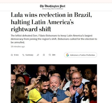 ‘Dramática reviravolta’ e ‘surpreendente’: imprensa internacional repercute vitória de Lula